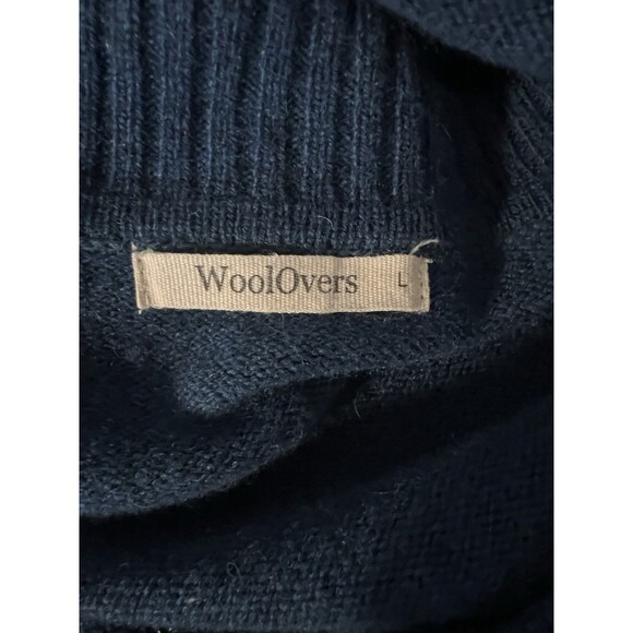 WoolOvers Mens $102 Turtleneck 100% Lambswool Sweater Sz L Blue Preppy Classic - Picture 4 of 6